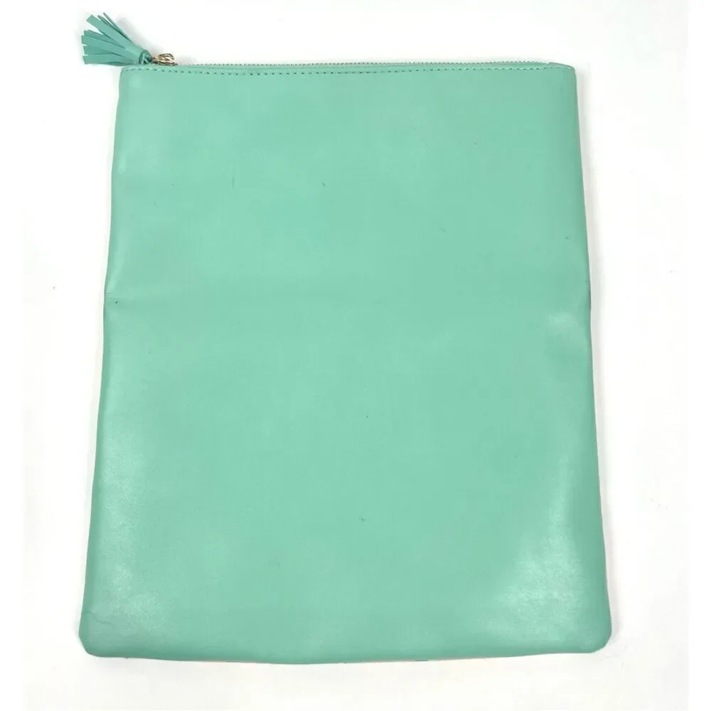 Rachel Pally Tropical Floral Coral Mint Reversible  Foldover Canvas Clutch